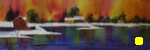 landscape, autumn, lake, fall, original watercolor painting, oberst